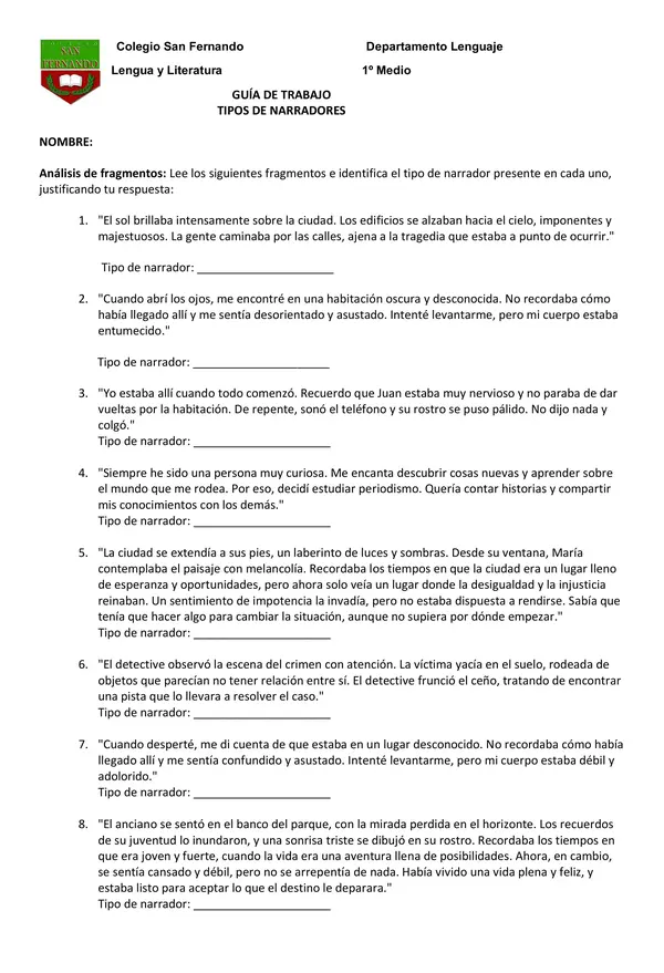 Tipos de narradores 