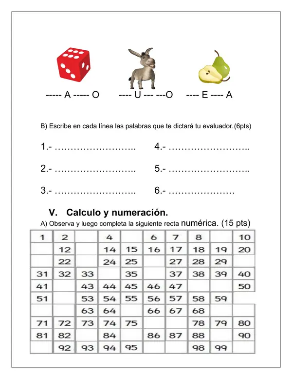 Evaluación informal, termino de proceso y pauta de corrección.