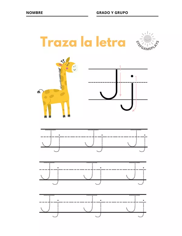 Traza la letra J