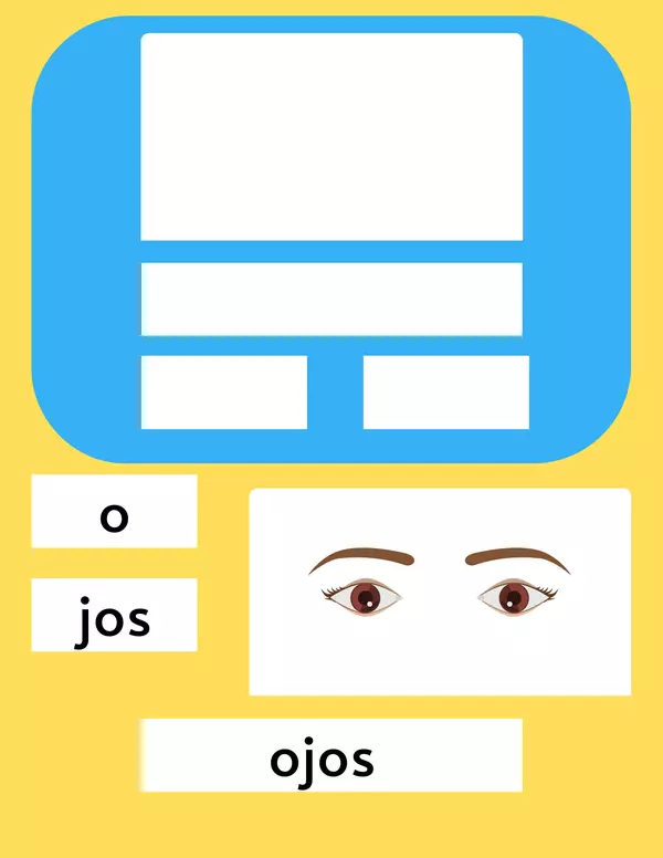 Fichas para  trabajo de silabas  Método global