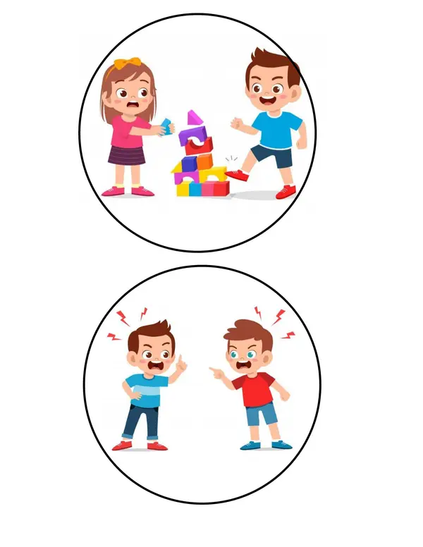 Etiquetas acciones positivas y negativas, para el aula