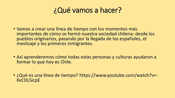 Línea de tiempo ¿Cómo se formó la sociedad chilena?