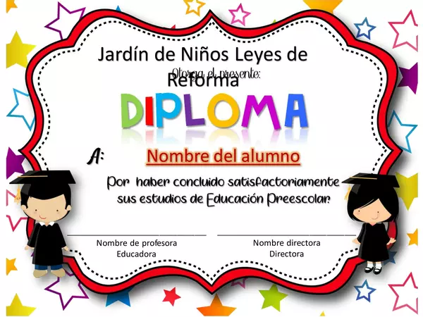 Diplomas editables preescolar