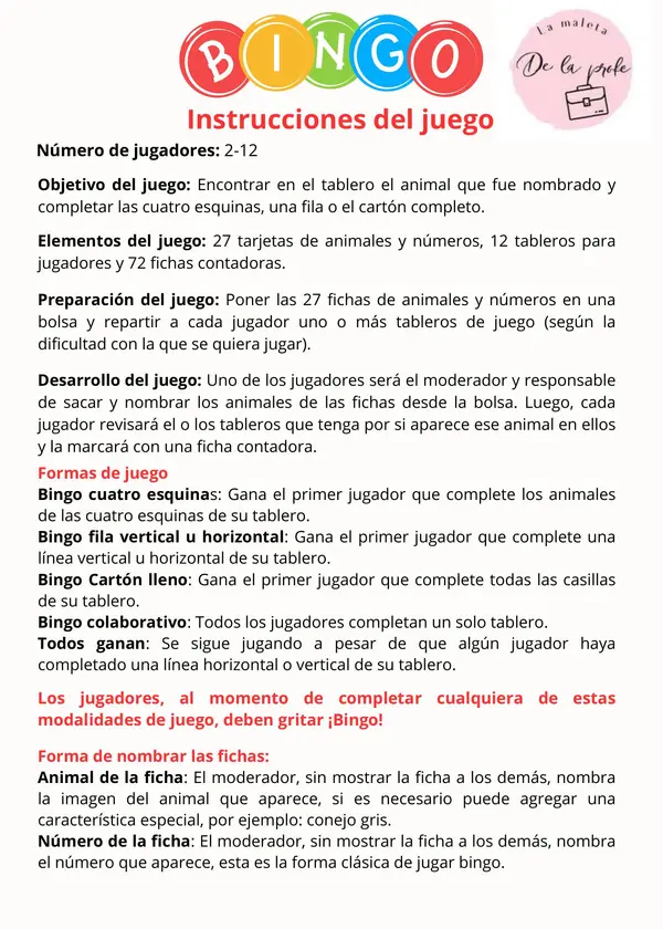Bingo de Animales y Números – Juego Didáctico Imprimible