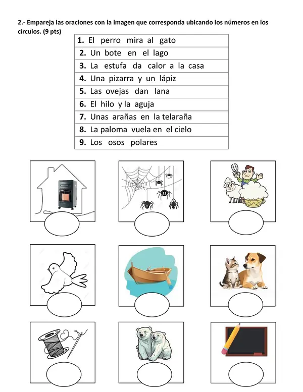 Prueba Lectura y escritura 1° básico