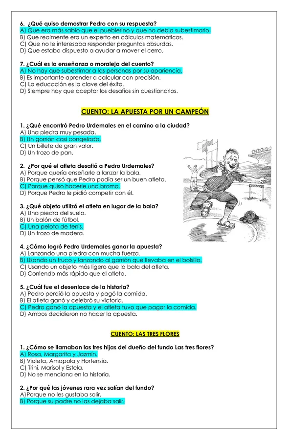 Prueba Lectura - Las vueltas de Pedro Urdemales