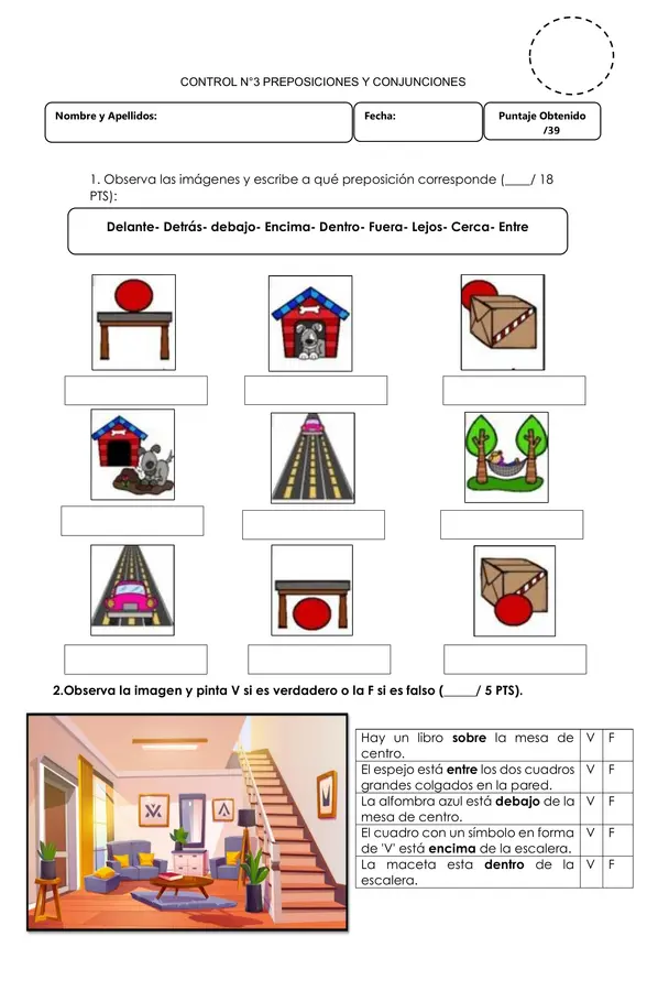 Control conjunciones y preposiciones 