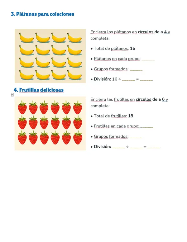 Divisiones agrupando