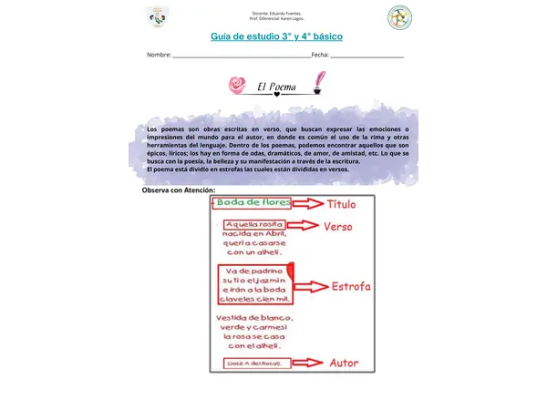 GUIA POEMAS 3° Y 4° BASICO
