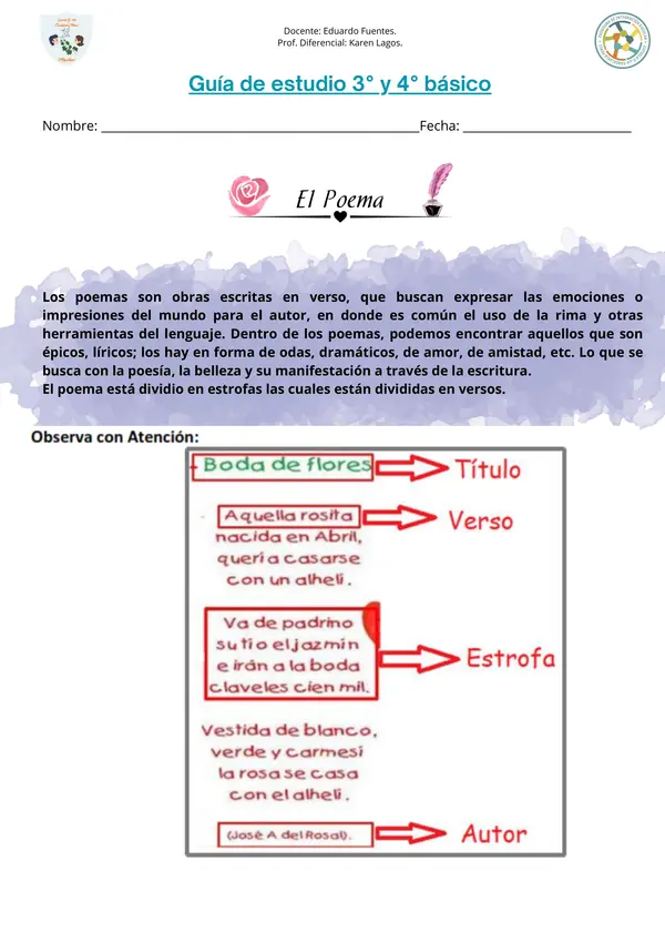 GUIA POEMAS 3° Y 4° BASICO