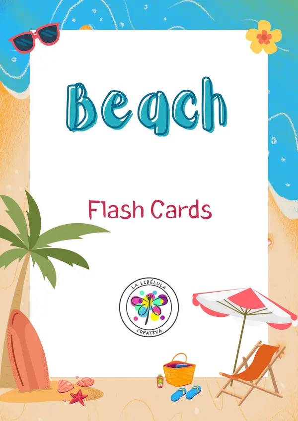Beach Flash cards Objects Color NO PREP