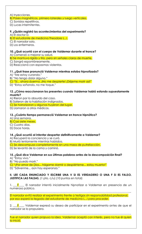 Prueba Lectura - La verdad sobre el caso del Señor Valdemar (cuento Edgar Allan Poe)