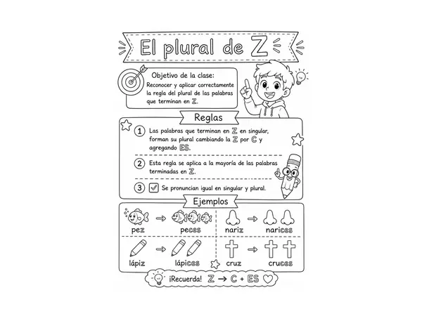 Los plurales de palabras terminadas en Z