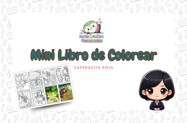 Mini libro de Colorear del cuento: Caperucita Roja