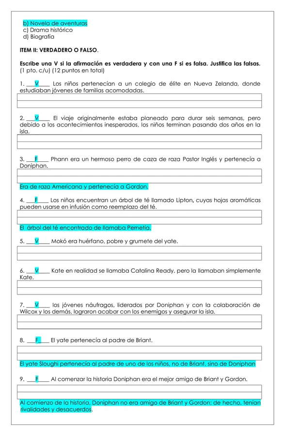 Prueba Lectura - Dos años de vacaciones