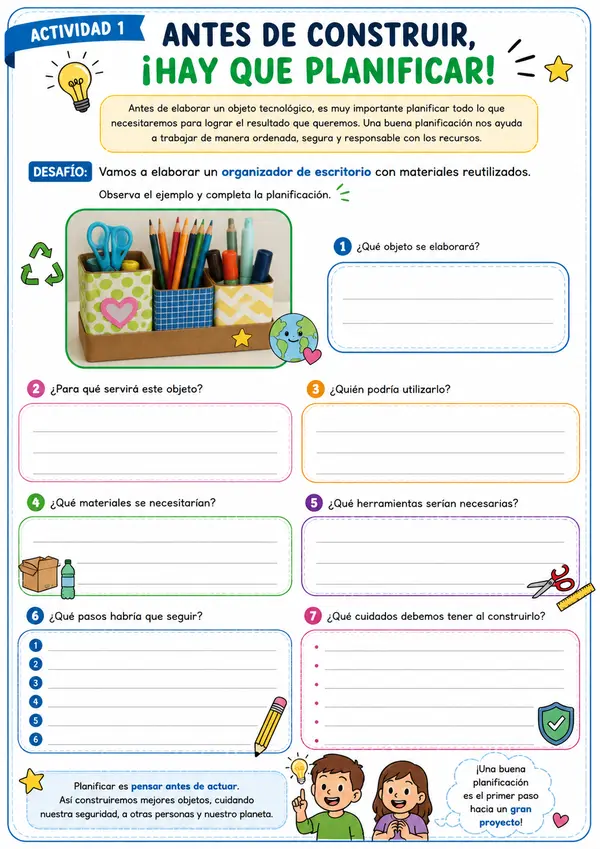 5° - Tecnología "Planificar antes de construir"