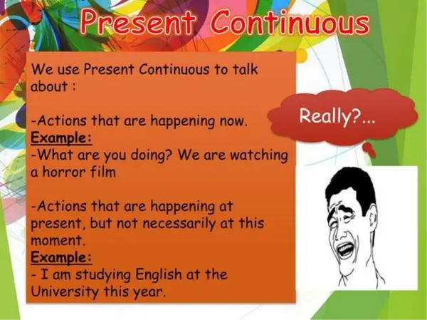 Using Present Continuous for Actions Happening Now 