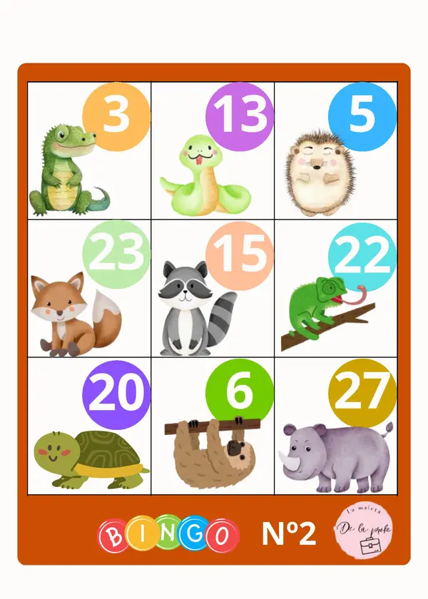 Bingo de Animales y Números – Juego Didáctico Imprimible
