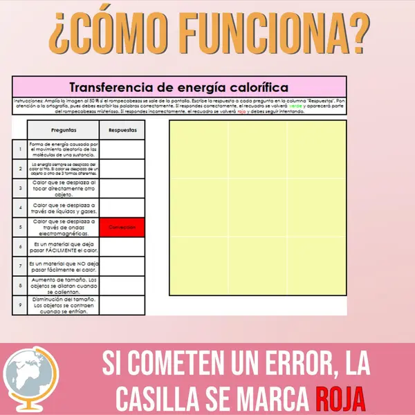 Transferencia de energía calorífica rompecabezas misterioso