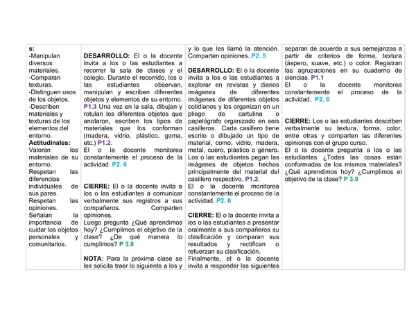  Planificación Mensual Clase a Clase - UNIDAD 3, AGOSTO CS NATURALES PRIMERO BASICO