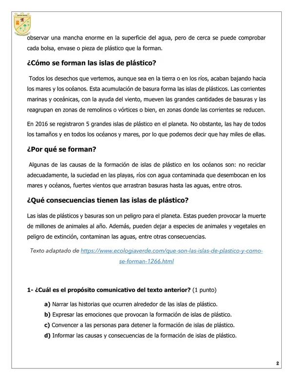 Evaluación de textos informativos 6to básico