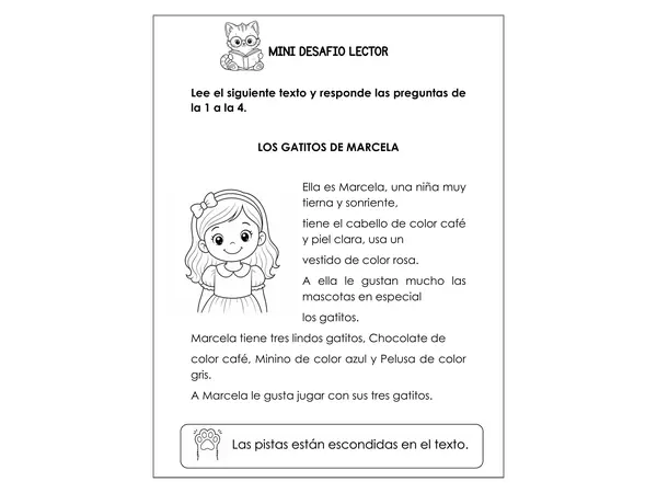 MINI DESAFIO DE COMPRENSIÓN LECTORA 2° BÁSICO