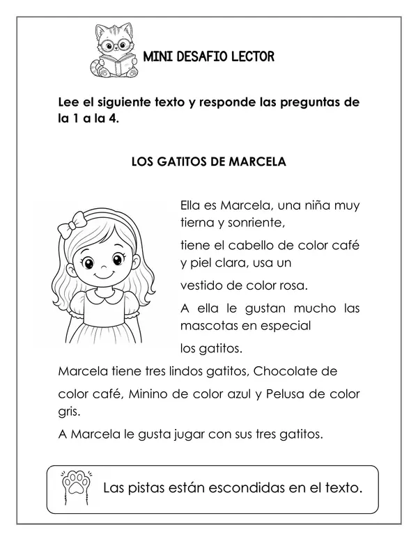 MINI DESAFIO DE COMPRENSIÓN LECTORA 2° BÁSICO