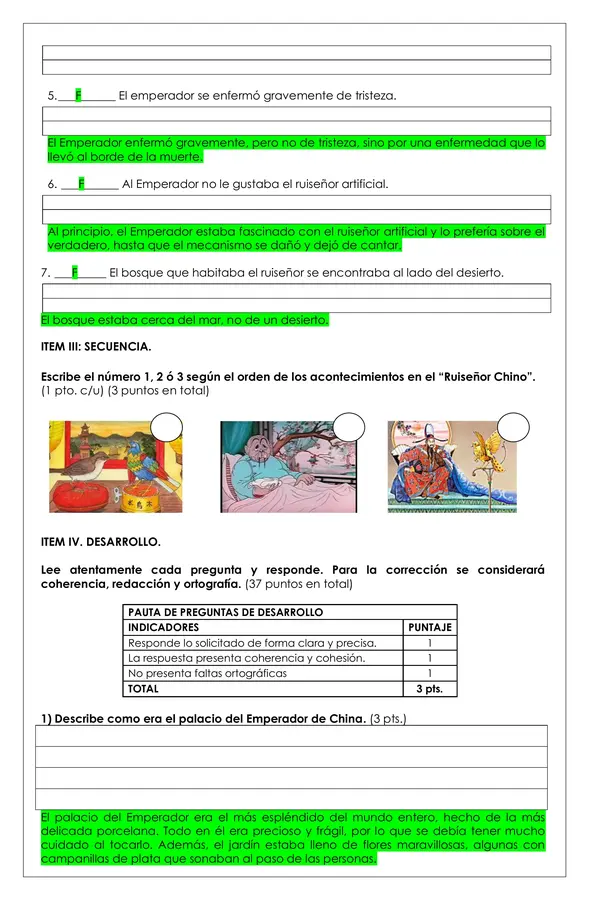 Prueba Lectura - El Ruiseñor Chino