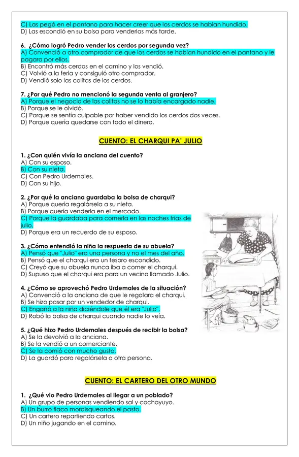 Prueba Lectura - Las vueltas de Pedro Urdemales