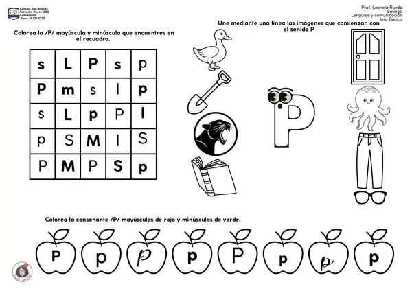 Cuadernillo Consonante P – Lectura Inicial (4 clases) 