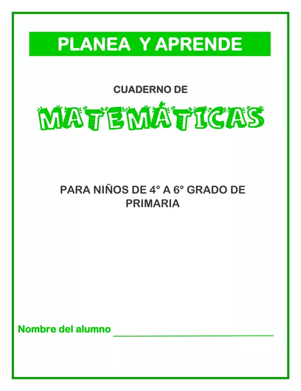 Cuaderno de matemáticas.