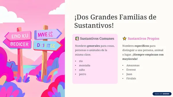 descubriendo los Sustantivos 