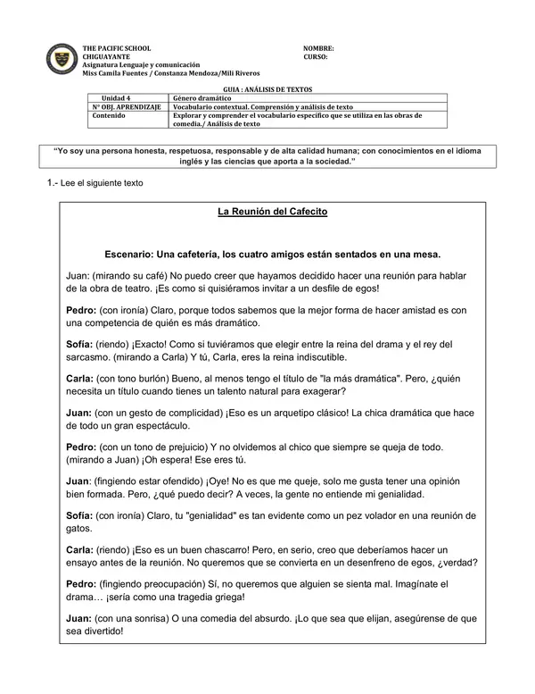 crucigrama genero dramatico