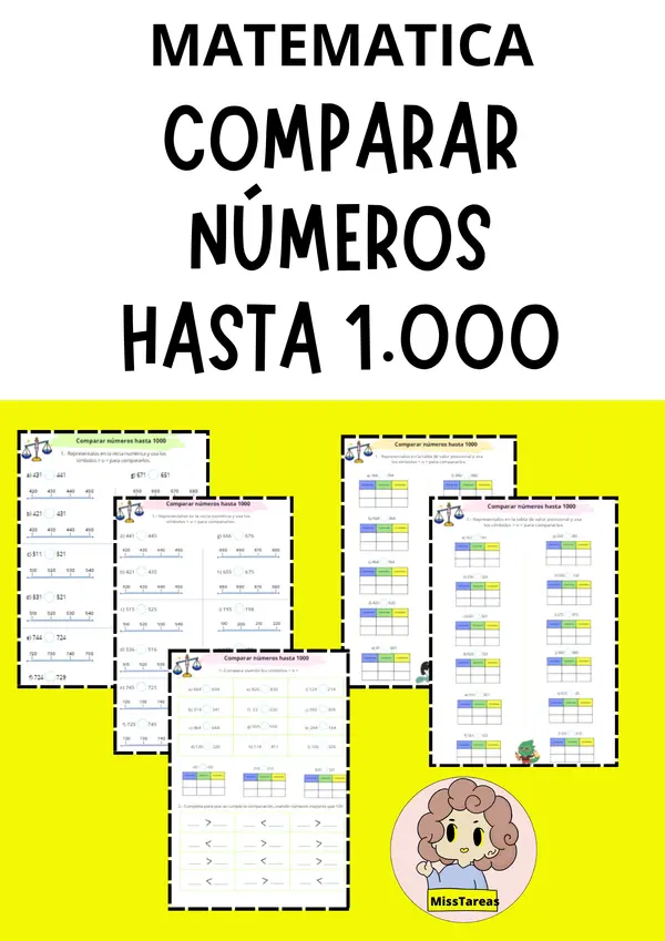 Ficha lista para usar: Comparar Números hasta 1.000