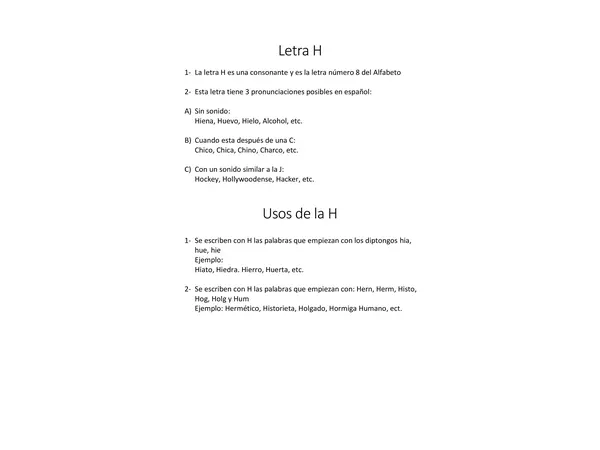 La Letra H