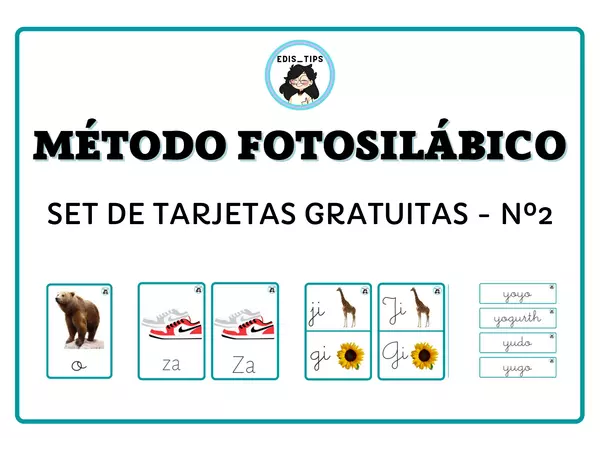MÉTODO FOTOSILÁBICO - SET DE TARJETAS GRATUITAS Nº2