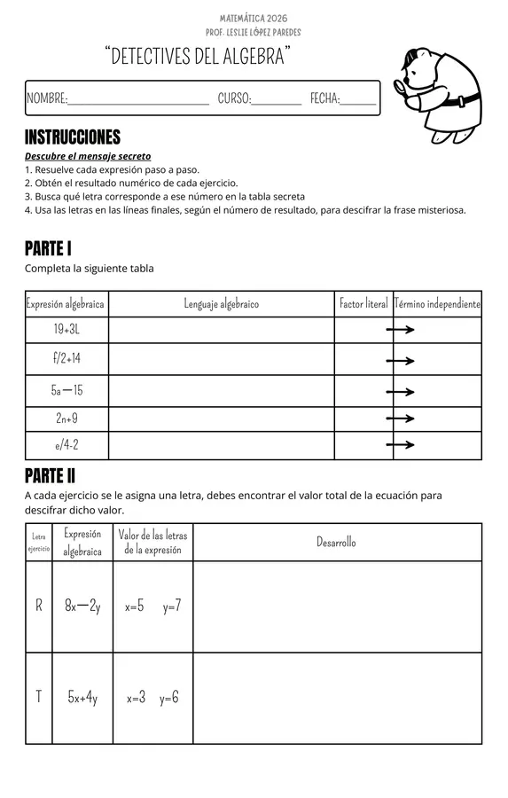 Lenguaje algebraico 