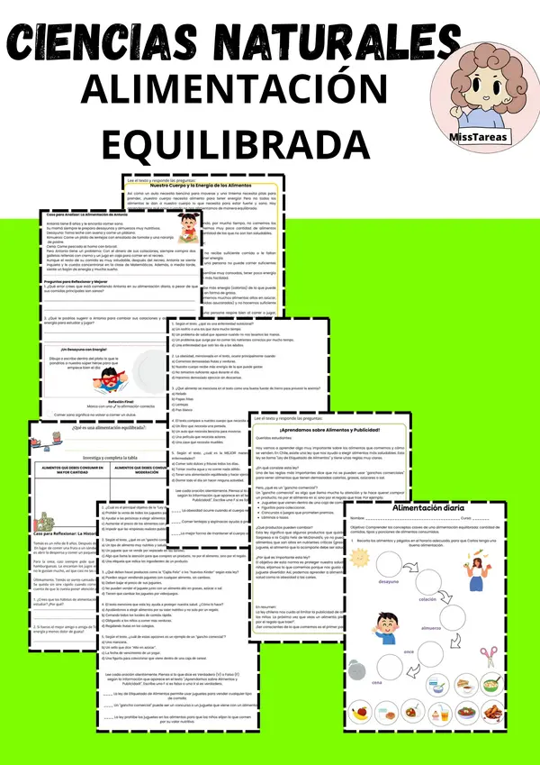 Alimentación Equilibrada, Ciencias Naturales