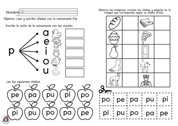Cuadernillo Consonante P – Lectura Inicial (4 clases) 