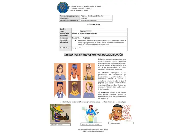 Guía prejuicio y estereotipo