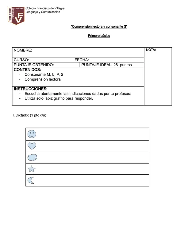 Evaluación comprensión lectora y M L P S