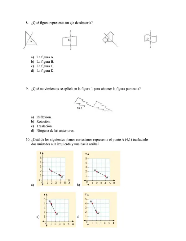 Evaluación de geometría (Quinto básico)