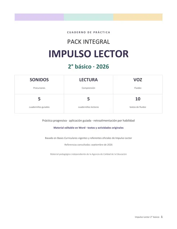 IMPULSO LECTOR 2do básico. - Pack de práctica.