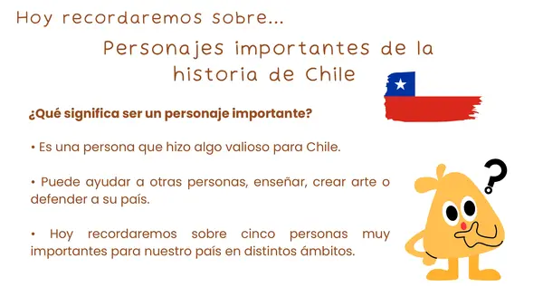 Personajes importantes de Chile historia 1°básico 