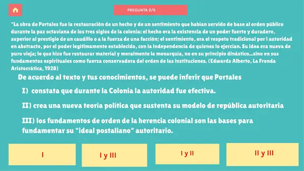Test interactivo: Gobiernos Conservadores y la República