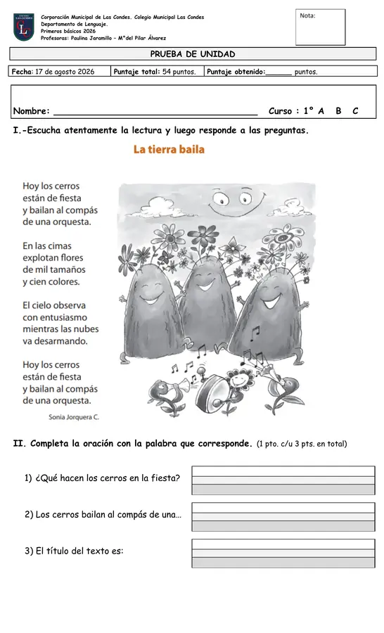1ero básico: Lenguaje