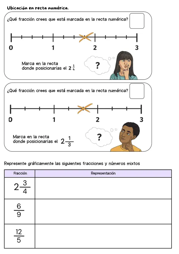 Guía fracciones propias, impropias y número mixto
