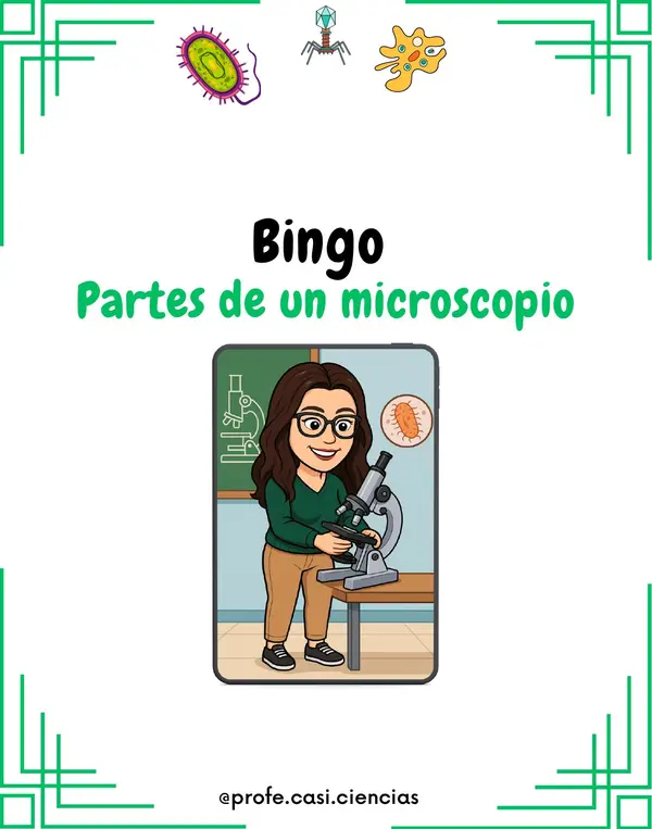 BINGO PARTES DE  UN MICROSCOPIO