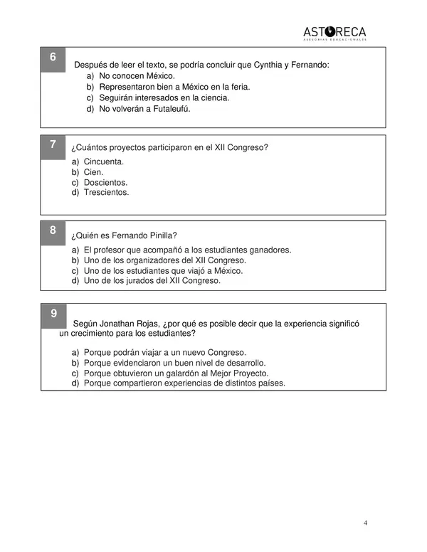 Ensayo Simce 6°to Básico - Lenguaje y Comunicación