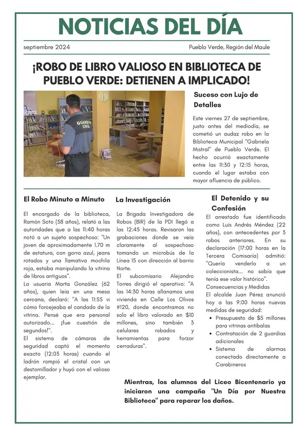 Evaluación Comprensión Lectora: Noticia